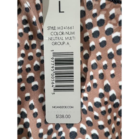 NIC+ZOE COMPANY TOP WOMENS SIZE LARGE DOTTY PALMS TANK BROWN NEW - Picture 9 of 13